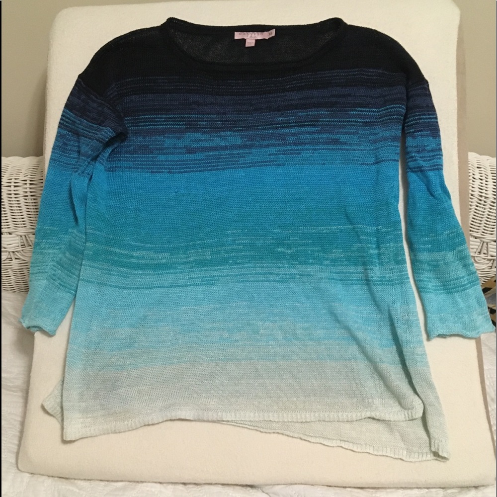 Calypso St. Barth Ombré linen coverup knit XS